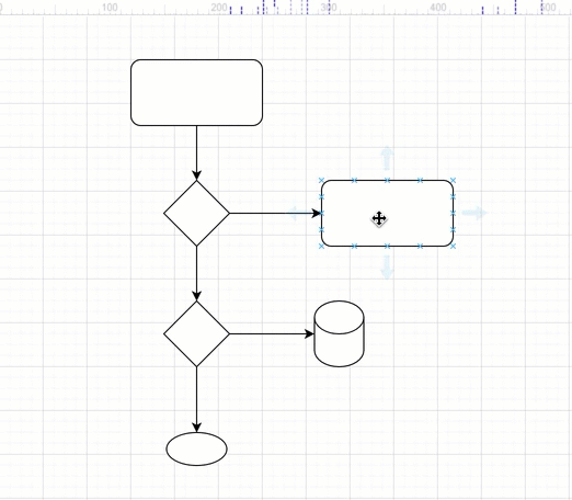 Draw a floating connectors between shapes in draw.io