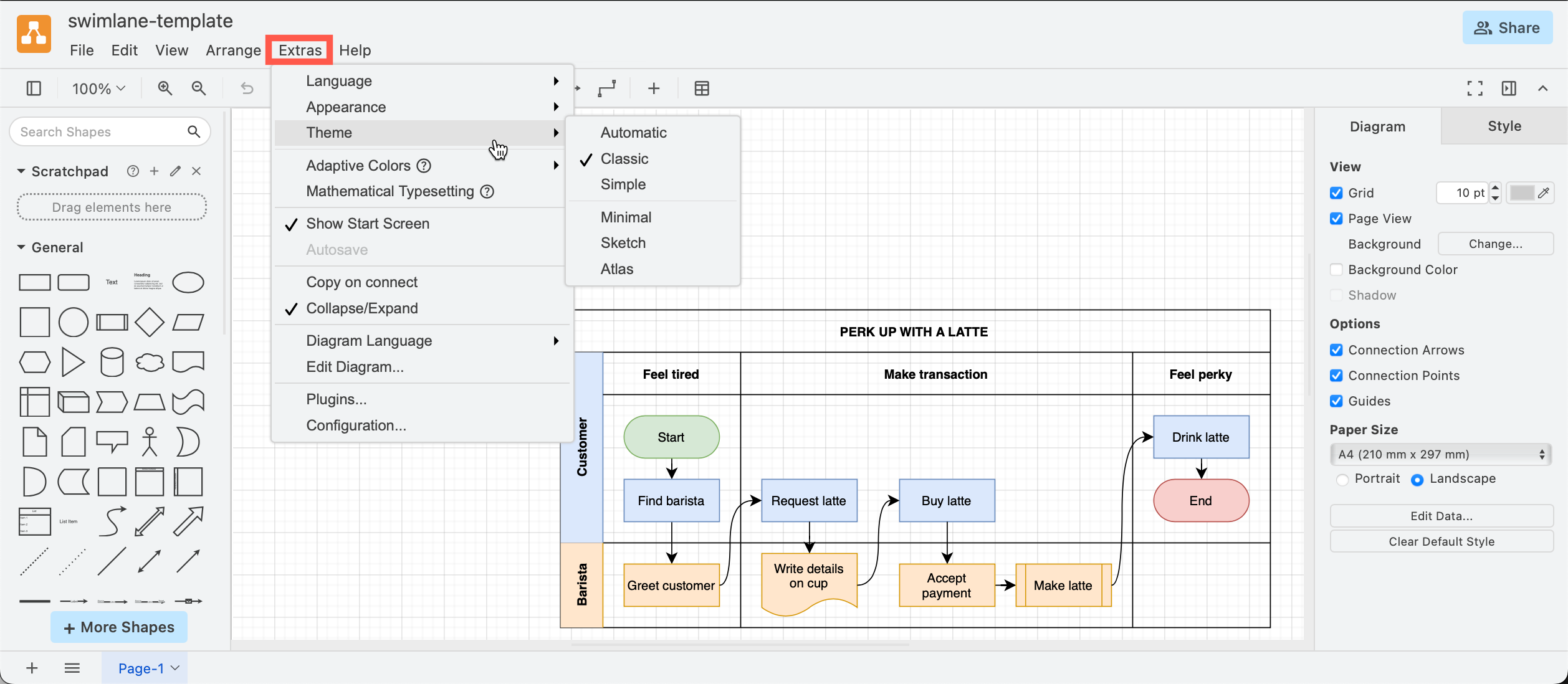 Change the editor theme via the draw.io menu - Extras > Theme if you are using the classic editor theme