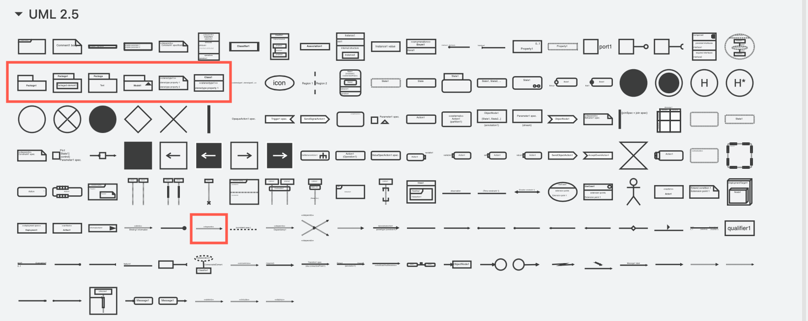 The UML 2.5 shape library contains most of the useful package shapes in draw.io